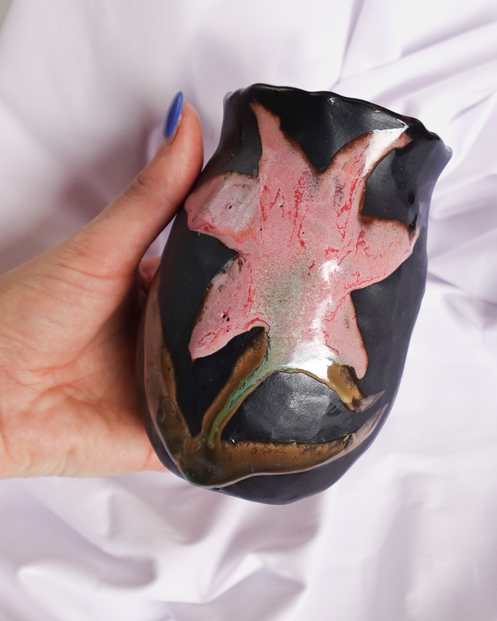black clay vase