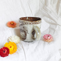 carved white apple mug