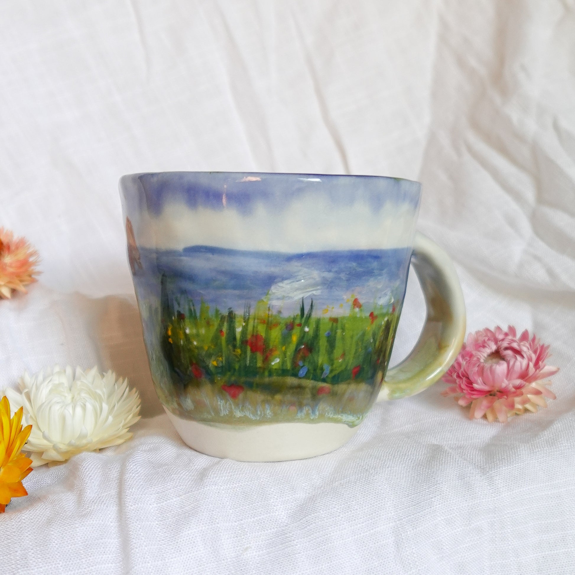flower field mug