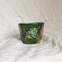 in the garden. teacup