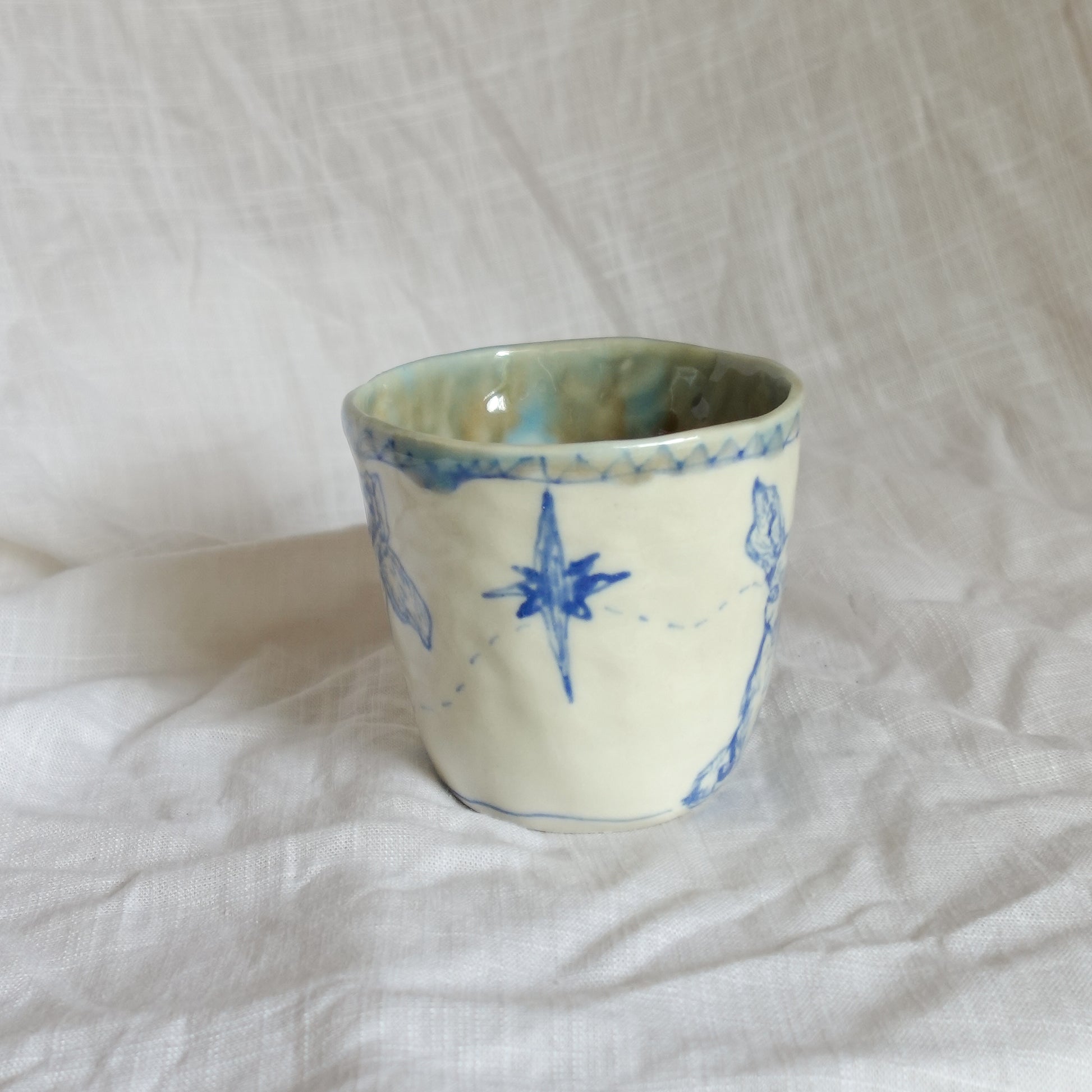 a blue walk. cup