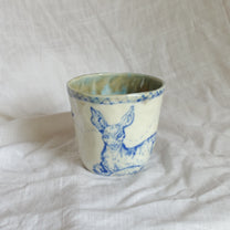 a blue walk. cup