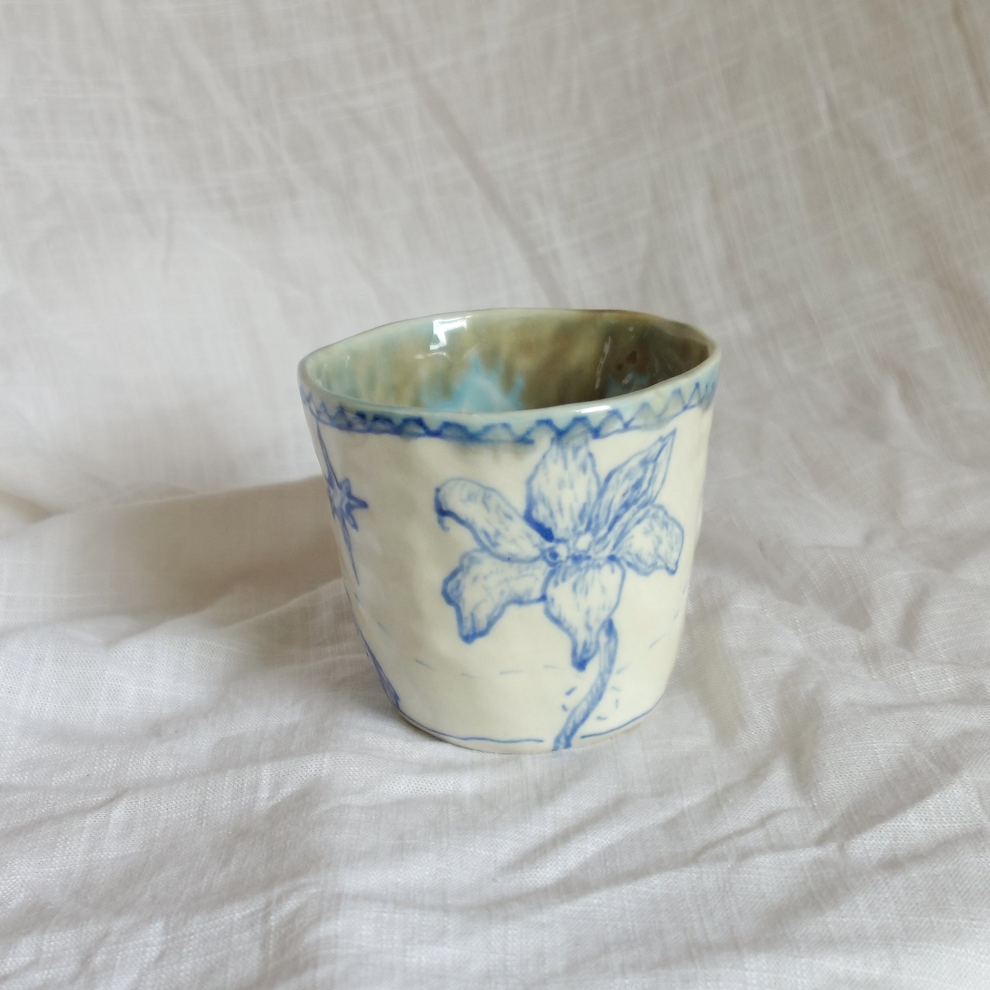 a blue walk. cup