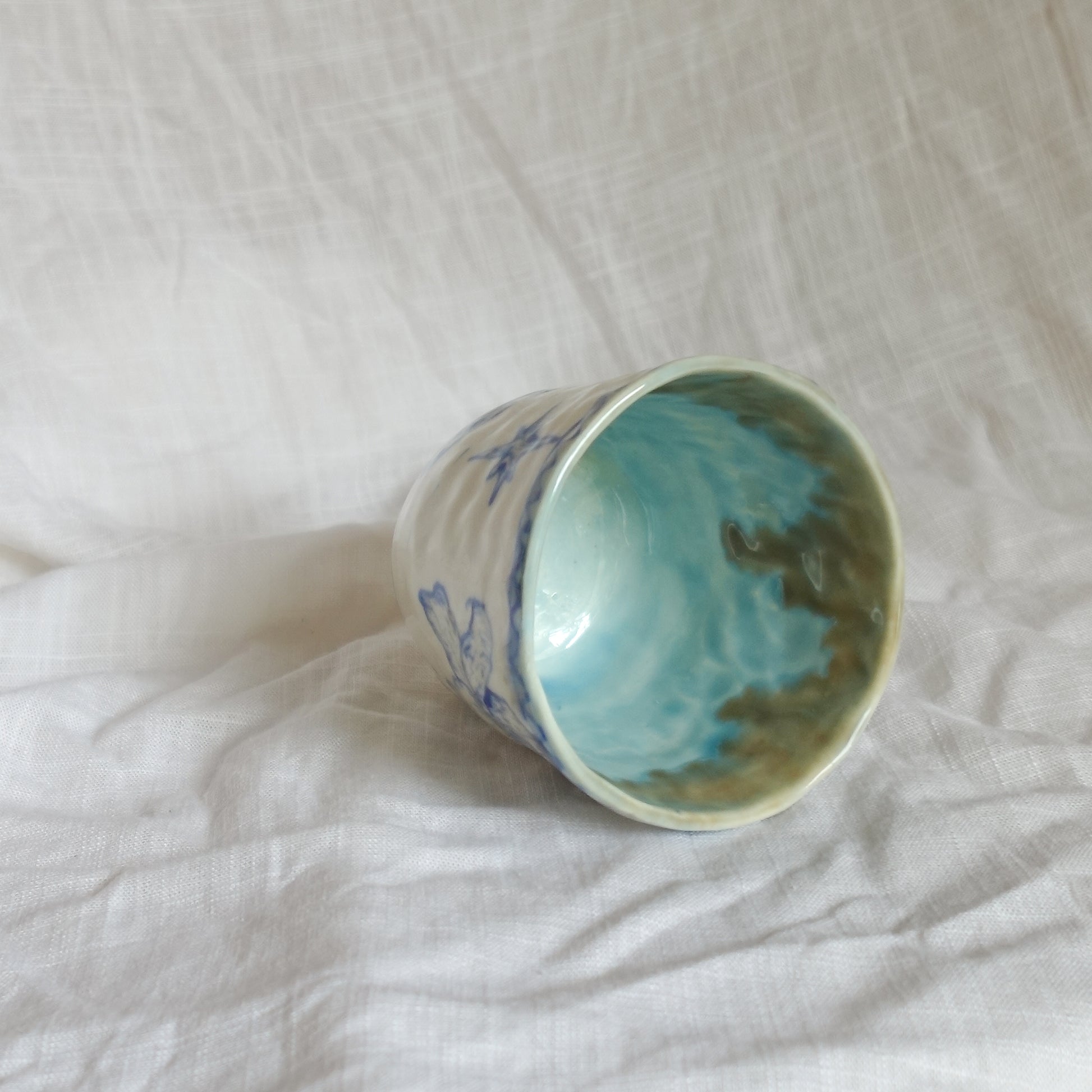 a blue walk. cup