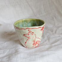 a red walk. cup