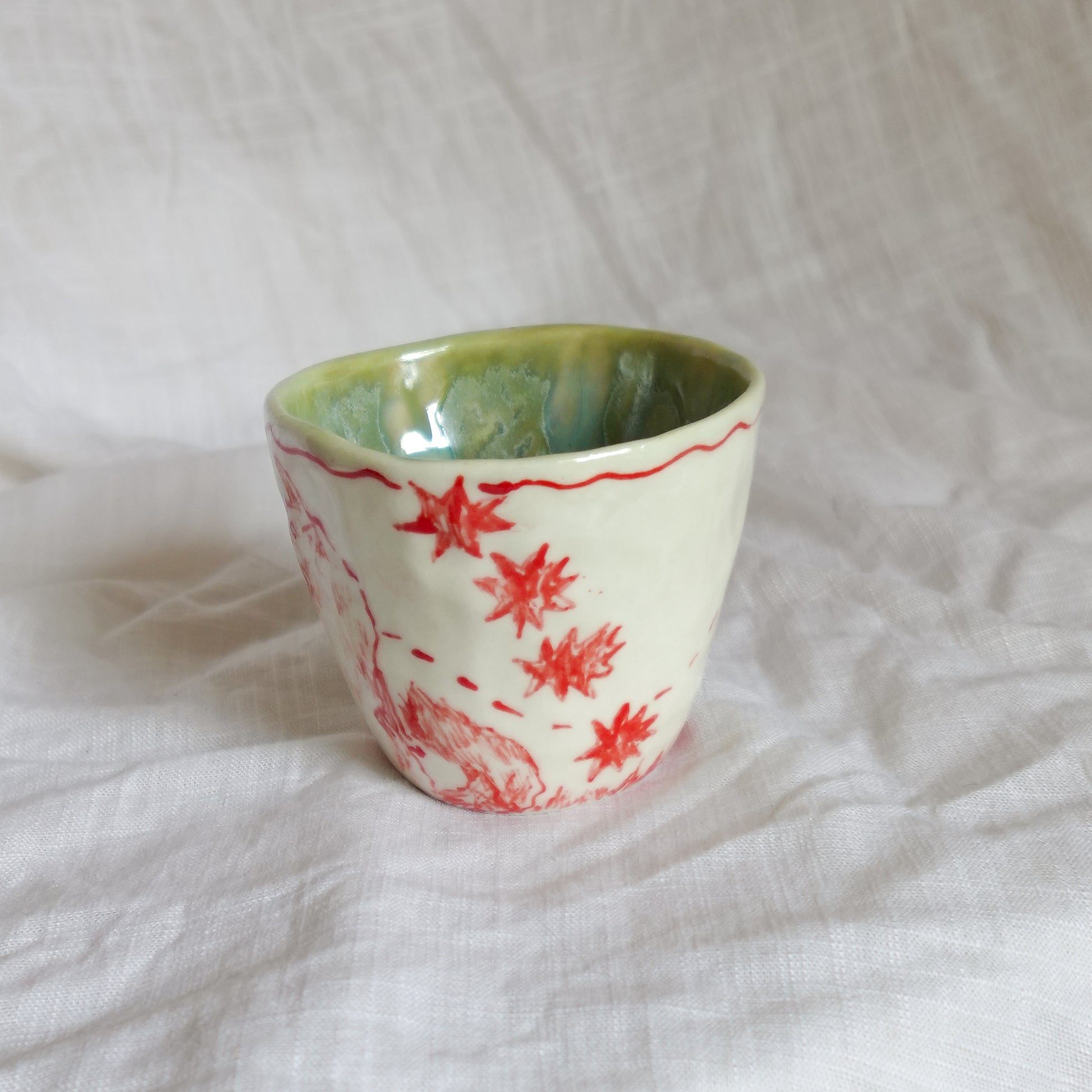 a red walk. cup