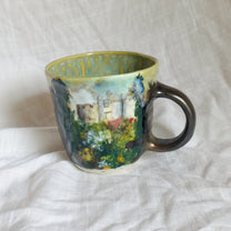 through the field. mug