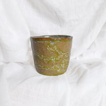 running through wet sand. cup