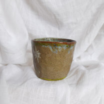 running through wet sand. cup