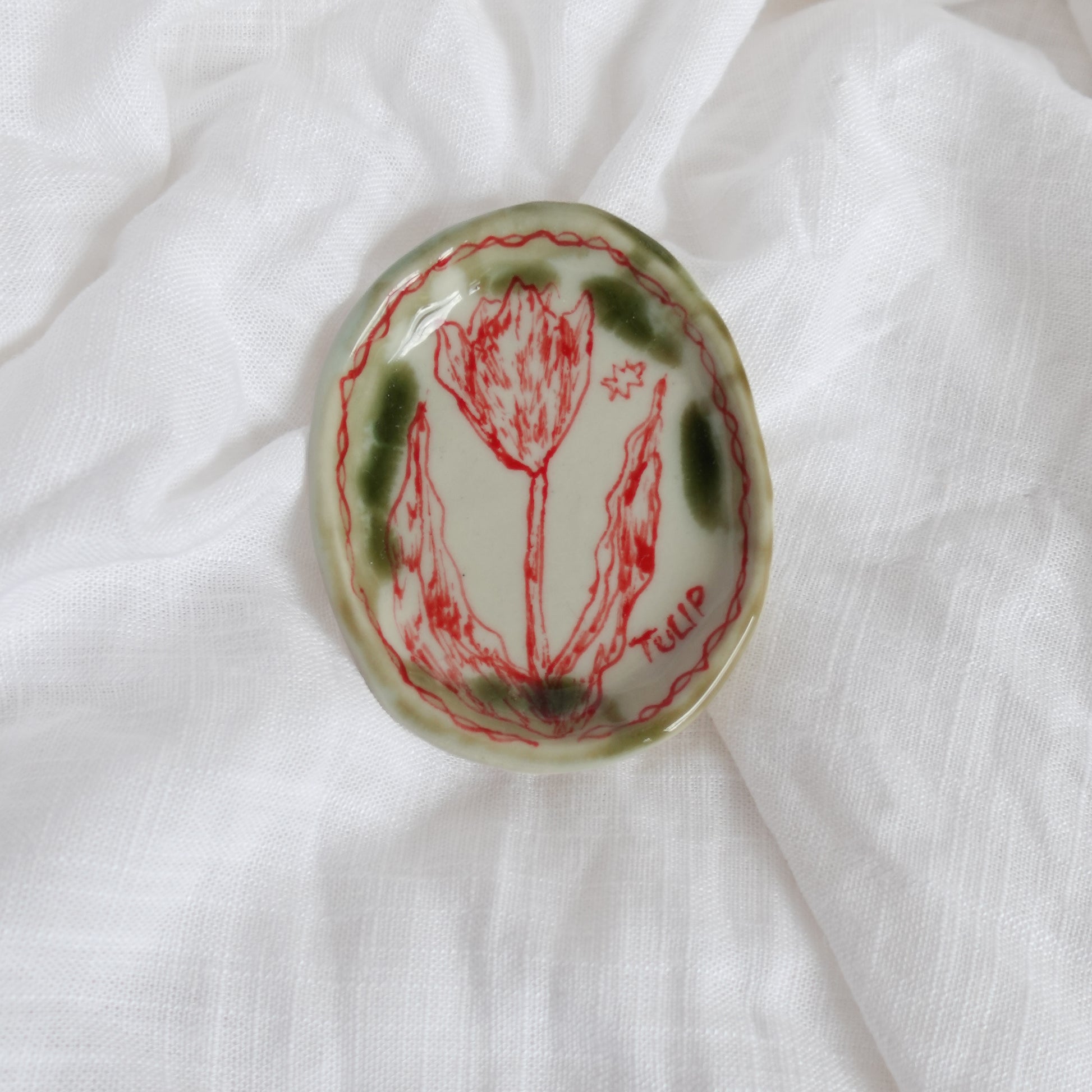 red tulip. trinket dish
