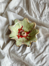 coulis and mint cream. incense holder