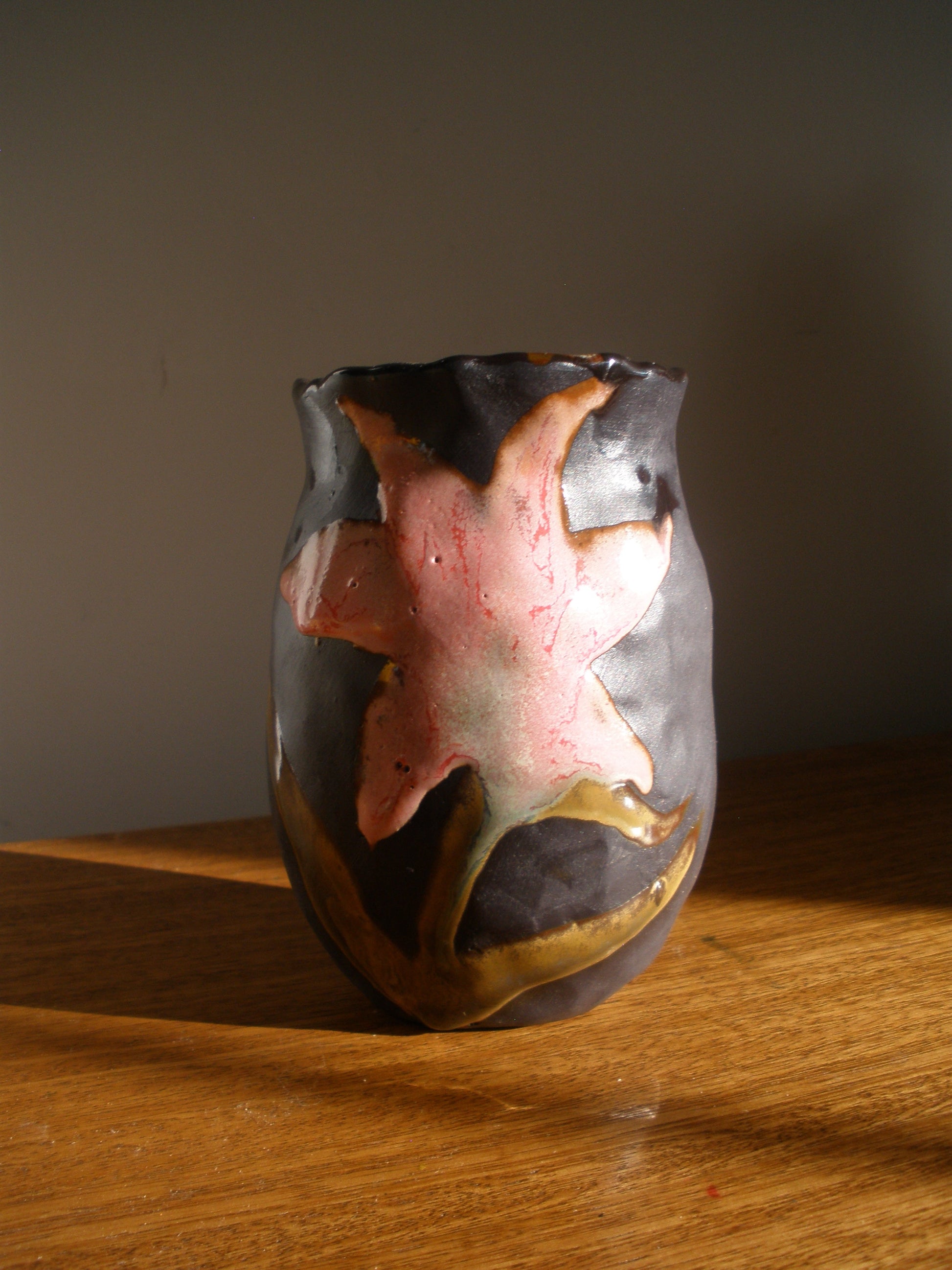 black clay vase