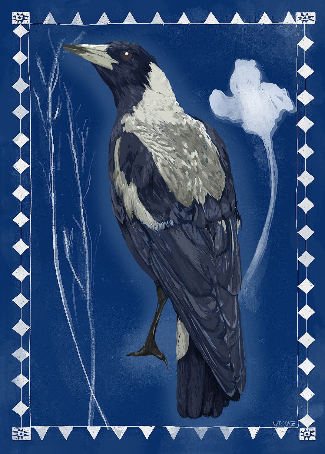 magpie postcard
